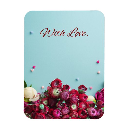 Magnet Flexible Minimal Floral Greeting Card – With Love Botanical (Vertical)