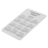 Magnet Flexible Minimal Grey Black 2020 Calendrier Nom de l'entrep (Côté Gauche)