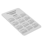 Magnet Flexible Minimal Grey Black 2020 Calendrier Nom de l'entrep (Côté Droit)