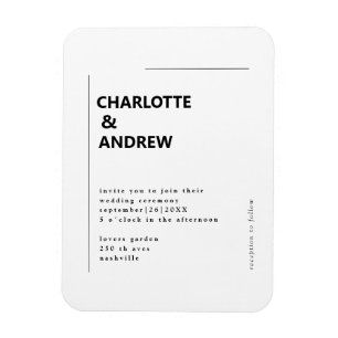 Magnet Flexible Minimal, moderne Einladung Hochzeit Einladung