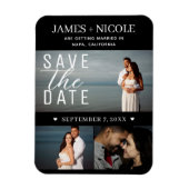 Magnet Flexible Minimal moderne Enregistrer la date Mariage 3 phot (Vertical)