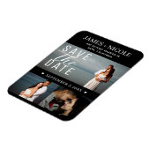 Magnet Flexible Minimal moderne Enregistrer la date Mariage 3 phot (Côté Gauche)