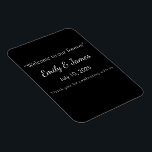 Magnet Flexible Minimalist Black Cat Silhouette<br><div class="desc">Stylish black cat silhouette in minimalist style – perfect for Halloween, pet lovers, and chic everyday gifts. Add a touch of mysterious charm and feline elegance to your lifestyle with this minimalist black cat silhouette design. Featuring a sleek and sophisticated illustration of a black cat in profile, this versatile artwork...</div>