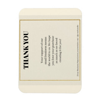 Magnet Flexible Minimalist Gold Border Luxury Business Thank You P