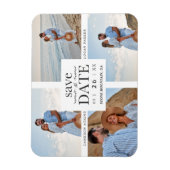 Magnet Flexible Minimalist Modern Collage 4 Custom Photos Wedding (Vertical)