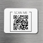 Magnet Flexible Minimalist QR Code Scan Me Business<br><div class="desc">Make it effortless for customers to connect with your brand using this minimalist QR code business magnet. Featuring a clean “Scan Me” design, this magnet is perfect for metal surfaces like fridges, filing cabinets, or display boards. Ideal for entrepreneurs, pop-up shops, and trade show giveaways—just stick, scan, and share your...</div>