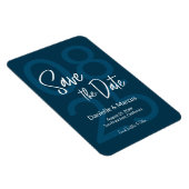 Magnet Flexible Minimaliste bleu Enregistrer la typographie de dat (Côté Droit)