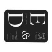 Magnet Flexible Minimaliste noir & blanc Enregistrer les dates (Horizontal)