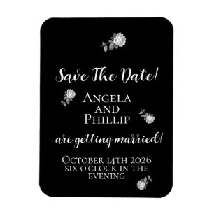 Magnet Flexible Minimaliste Noir et Blanc Enregistrez la Date