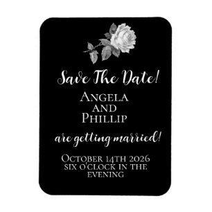 Magnet Flexible Minimaliste Noir et Blanc Enregistrez la Date