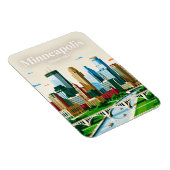 Magnet Flexible Minneapolis Skyline États-Unis (Côté Droit)