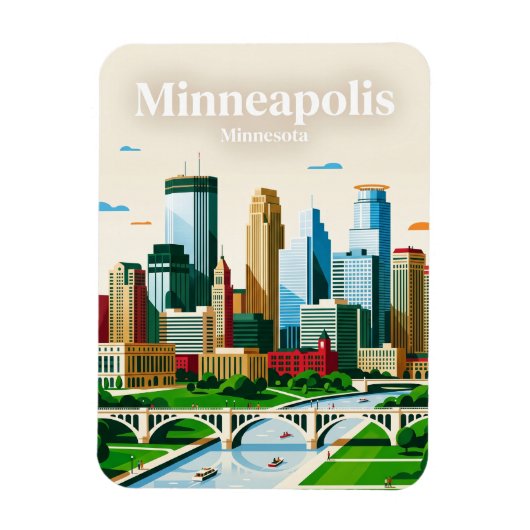 Magnet Flexible Minneapolis Skyline États-Unis (Vertical)