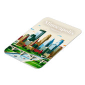 Magnet Flexible Minneapolis Skyline États-Unis (Côté Gauche)