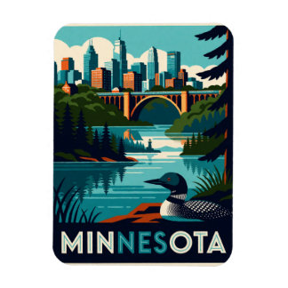 Magnet Flexible Minnesota USA Lakes And Northwoods Travel 🛶
