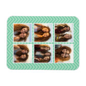 Magnet Flexible Mint Chevron Motif avec Collage photo 6 tendance (Horizontal)