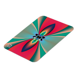 Magnet Flexible Miroir de symétrie abstrait en corail sarcelle Art