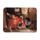 Magnet Flexible Miss Meow - Heure Vintage de lecture de chats (Horizontal)