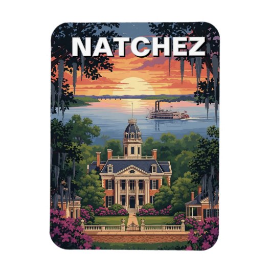 Magnet Flexible Mississippi Natchez Travel (Vertical)
