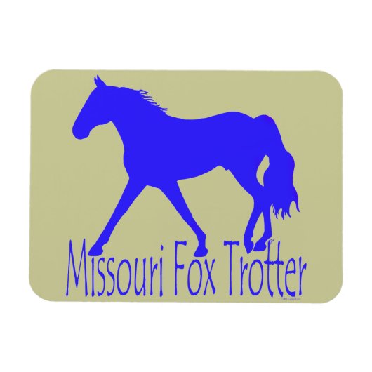 Magnet Flexible Missouri Fox Trotter Blue Horse Silhouette (Horizontal)