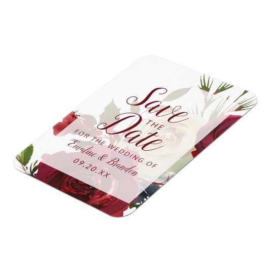 Magnet Flexible Mistletoe Manor aquarelle hiver Enregistrer la dat (Côté Gauche)