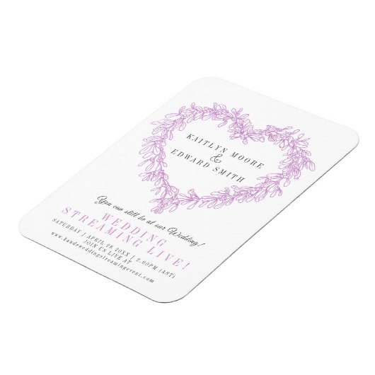 Magnet Flexible Mistletoe mariage d'hiver violet blanc en direct (Côté Gauche)