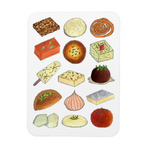 Magnet Flexible Mithai Indian Sweets confiserie Desserts Inde