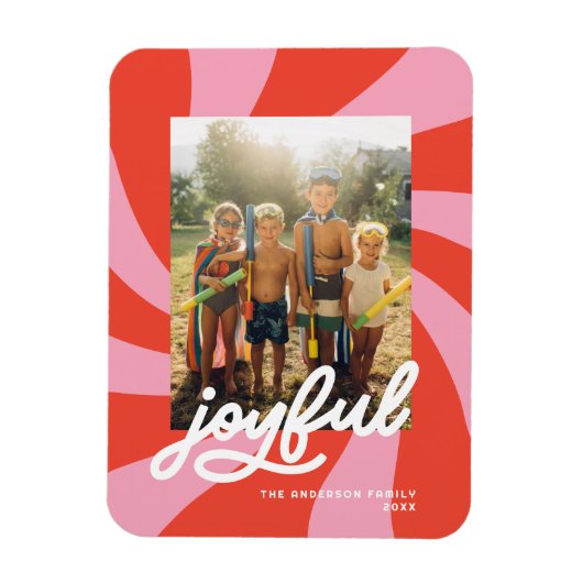 Magnet Flexible Mod Wavy Retro Super Noël Rouge Rose (Vertical)