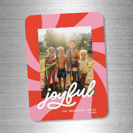 Magnet Flexible Mod Wavy Retro Super Noël Rouge Rose