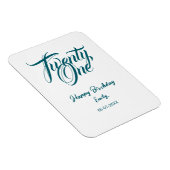Magnet Flexible modèle bleu pour 21e anniversaire ajouter nom date (Côté Droit)