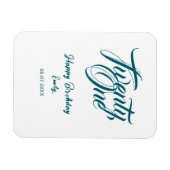 Magnet Flexible modèle bleu pour 21e anniversaire ajouter nom date (Horizontal)
