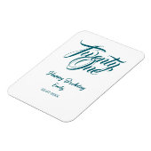 Magnet Flexible modèle bleu pour 21e anniversaire ajouter nom date (Côté Gauche)