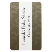 Magnet Flexible Modèle Damask, Damask Brown, Baby shower (Vertical)