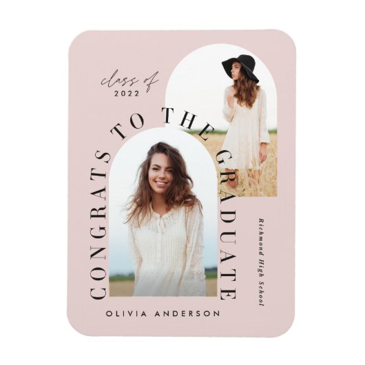 Magnet Flexible Modèle de graduation géométrique multiphoto modern (Vertical)