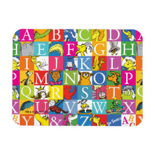 Magnet Flexible Modèle de lettre bloc colorée ABC de Dr Seuss