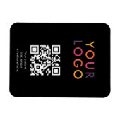 Magnet Flexible Modèle d'entreprise de code QR de logo noir (Horizontal)