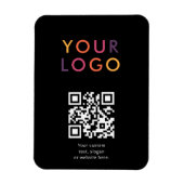 Magnet Flexible Modèle d'entreprise de code QR de logo noir (Vertical)