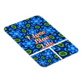 Magnet Flexible Modèle Floral bleu Abstrait (Côté Droit)