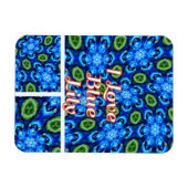 Magnet Flexible Modèle Floral bleu Abstrait (Horizontal)