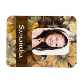 Magnet Flexible modèle photo Brown à fleurs (Horizontal)