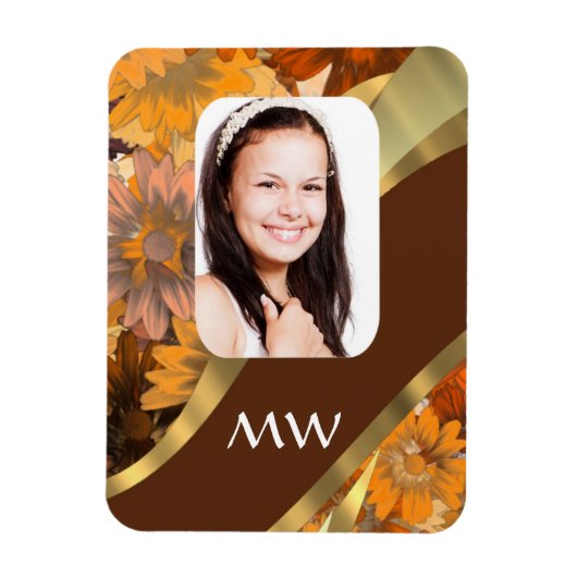 Magnet Flexible modèle photo Brown à fleurs (Vertical)