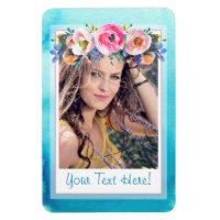 Modèle photo Floral Rose Bleu Personnalisé