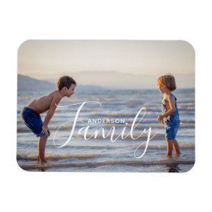 Magnet Flexible Modèle photo moderne simple Nom de famille personn
