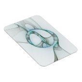 Magnet Flexible Modern Abstract Fractal Art Blue Turquoise Gray (Côté Droit)