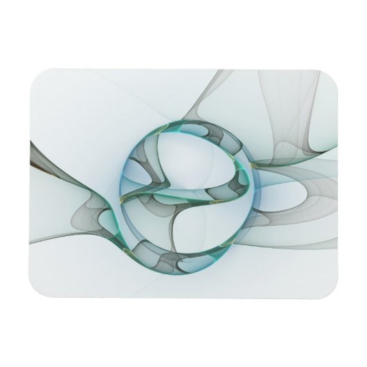 Magnet Flexible Modern Abstract Fractal Art Blue Turquoise Gray (Horizontal)
