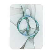 Magnet Flexible Modern Abstract Fractal Art Blue Turquoise Gray (Vertical)
