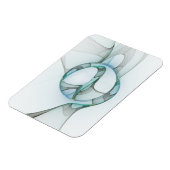 Magnet Flexible Modern Abstract Fractal Art Blue Turquoise Gray (Côté Gauche)