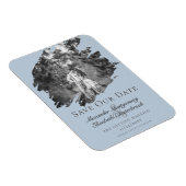 Magnet Flexible Modern Brushstroke Photo Save the Date Blue (Côté Droit)