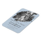 Magnet Flexible Modern Brushstroke Photo Save the Date Blue (Côté Gauche)
