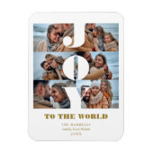 Magnet Flexible Modern Christmas Joy to the World Quote 6 Photos (Vertical)