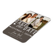 Magnet Flexible Modern Dark Taupe Enregistrer la date 2 Mariage ph (Côté Gauche)